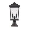 Z-Lite Beacon 2 Light Outdoor Pier Mounted Fixture, Oil Rubbed Bronze & Clear Beveled 568PHBR-533PM-ORB